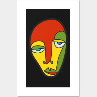 Simple lines face (color) Posters and Art